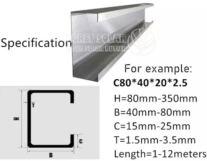 Solar Panel Bracket C Steel