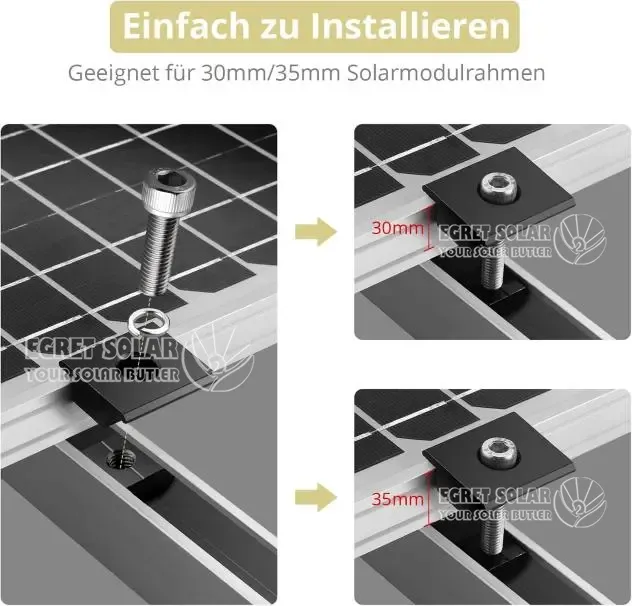 Black Adjustable Mid Clamp Solar